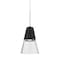 Besa Lighting Timo 6 Cord Pendant, Clear/Black, Satin Nickel Finish, 1x9W LED 1XT-TIMO6BC-LED-SN - alternate 1